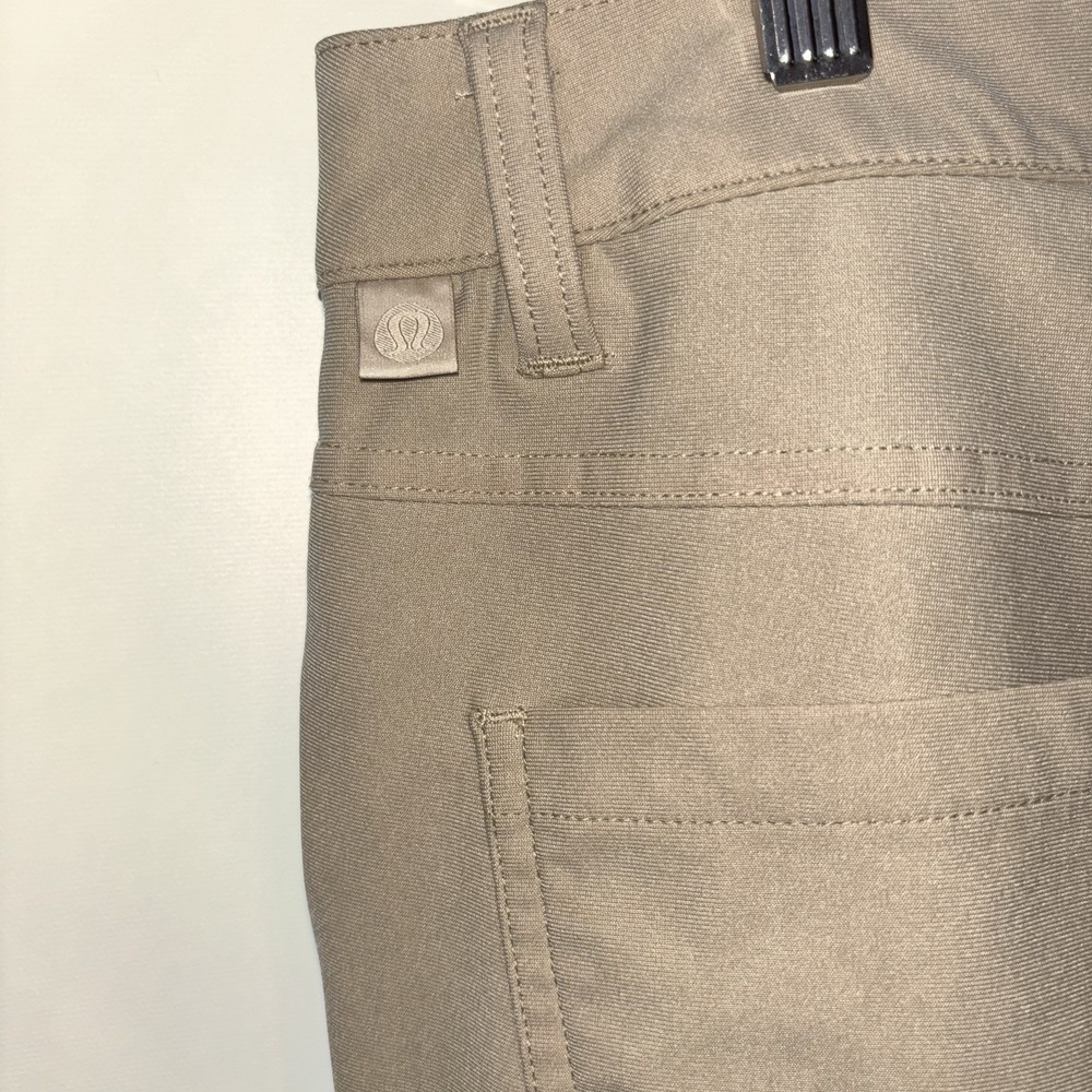 Lululemon Khaki Slim Straight Five Pocket Stretch Pants Men Size 33 Tan Works - Picture 10 of 11